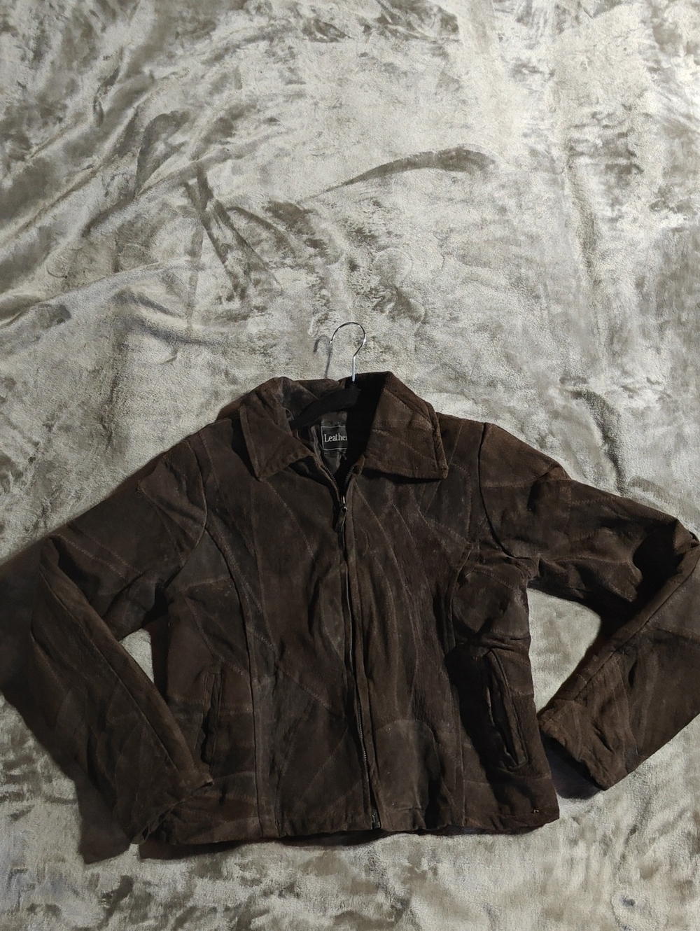 Leatherock Women's Dark Brown Suede Zip Jacket